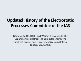 Updated History of the Electrostatic Processes Committee