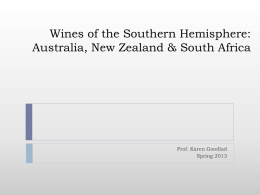 Wines of the “New World”: Greece, Austria, Australia, New
