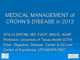 MEDICAL MANAGEMENT of CROHN’S DISEASE in 2013