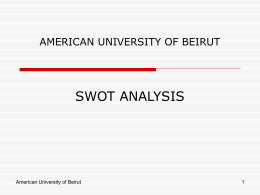 SWOT Analysis - American University of Beirut