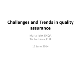 Challenges and Trends in quality assurance