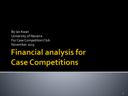 Financial analysis for Case Competitions