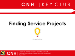 Finding Service Projects