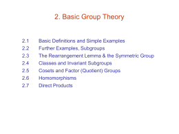 2. Basic Group Theory - ckw