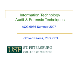 Information Technology Forensic Techniques for Auditors