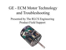 GE - ECM Motor Technology and Troubleshooting