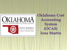 Oklahoma Cost Accounting System (OCAS)