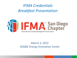 IFMA Credentials Breakfast Presentation
