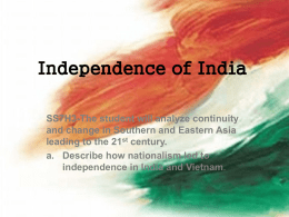 Independence of India - Rabun County School District