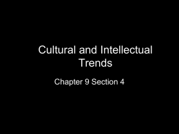 Cultural and Intellectual Trends