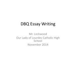 DBQ Essay Writing