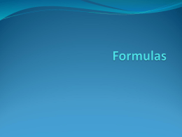 Formulas - CLASSES
