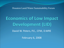 "Economics of LID" (PP), David Peters, P.E. CFM, D.WRE
