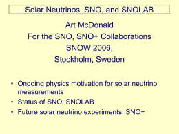Solar Neutrinos – Present and Future