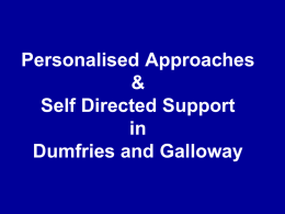 Scottish Government Self Directed Support Test Sites