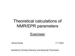 Theoretical calculations of NMR/EPR parameters