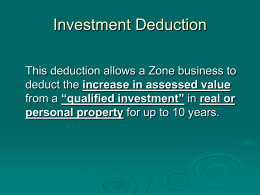 Investment Deduction