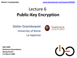 Lecture 6 Public-Key Encryption
