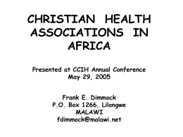 CHRISTIAN HEALTH ASSOCIATIONS IN AFRICA