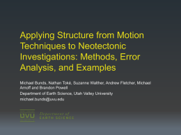 Applying structure from motion techniques to neotectonic