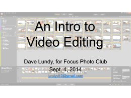 Intro to Video Editing