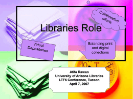 Libraries Role - University of Arizona