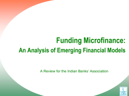 Funding Microfinance in India through Securitization