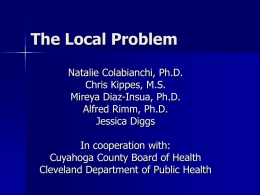 The Picture in Cleveland - Department of Epidemiology