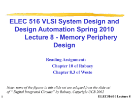ELEC 516 VLSI System Design and Design Automation Fall