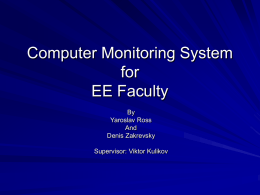 Computer Monitoring System for EE Faculty
