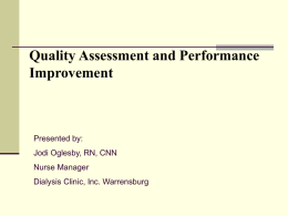 Quality Assessment and Performance Improvement “QAPI”