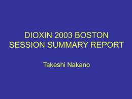 DIOXIN 2003 BOSTON SESSION SUMMARY REPORT Rapid …
