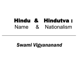 Hindu & Hindutva : Name & Nationalism Swami Vigyananand