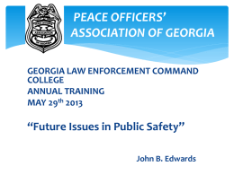 GEORGIA LAW ENFORCEMENT COMMAND COLLEGE IN …