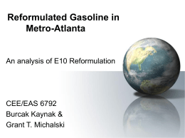 Reformulated Gasoline in Metro