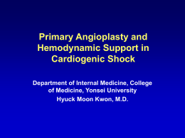 Primary Angioplasty and Hemodynamic Support in Cardiogenic