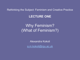 Rethinking the Subject: Feminism and Creative Practice