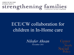 Federal priorities around ECE/CW linkages