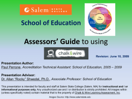 Assessor’s Guide to using