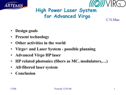 High Power Laser System for Advanced Virgo