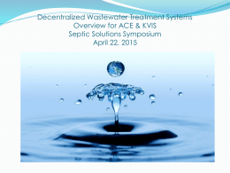 Decentralized Wastewater Treatment Systems Overview for