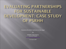 evaluating partnerships for sustainable development: case