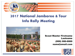 2013 National Jamboree Informational Meeting
