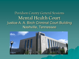 Nashville Davidson County General Sessions Mental Health Court