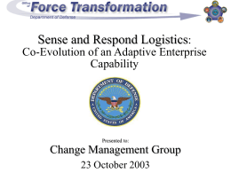 Sense and Respond Logistics: Co