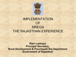 Implementation of NREGA in Rajasthan : What has worked