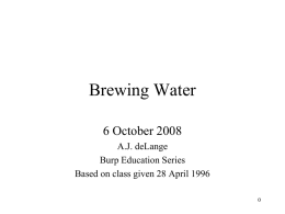 Brewing Water - Home Brew Digest