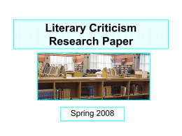 Literary Criticism Research Paper