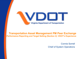 Performance Measures and Management at VDOT