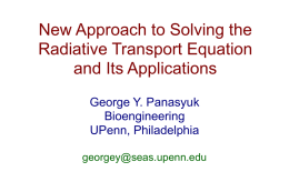 New Approach to Solving the Radiative Transport Equation